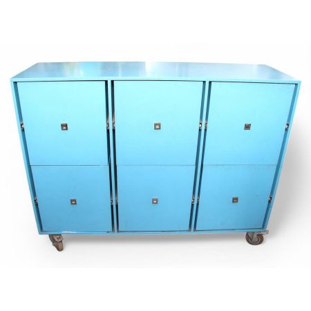 Blue Roller Six-Drawer Chest