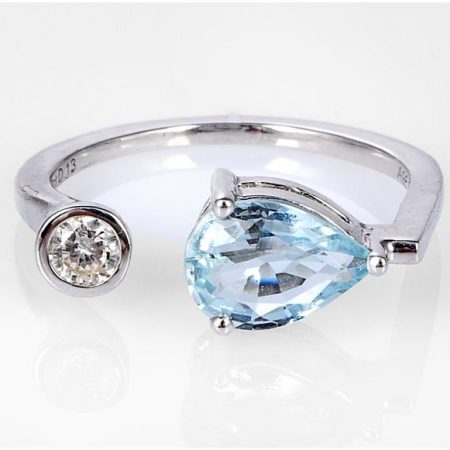 Aquamarine & Diamond Ring