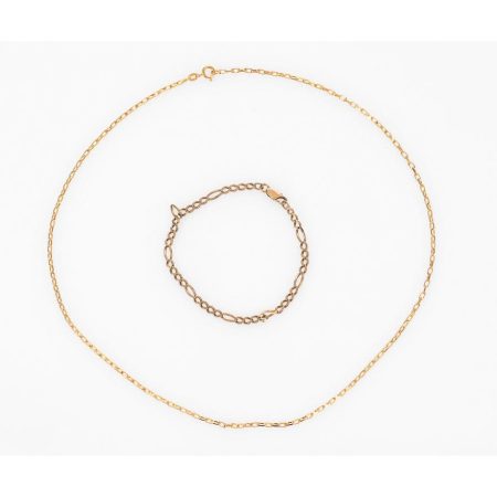 Figaro Chain & Bracelet Set