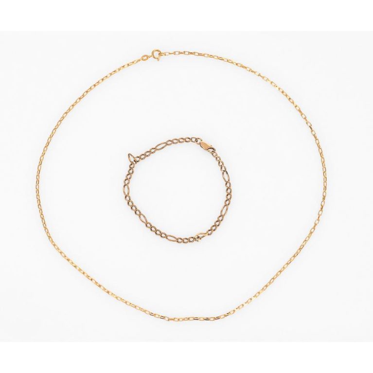 Figaro Chain & Bracelet Set