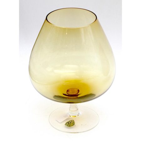 Amber Glass Goblet Vase