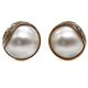 Mabe Pearl and Diamond Stud Earrings