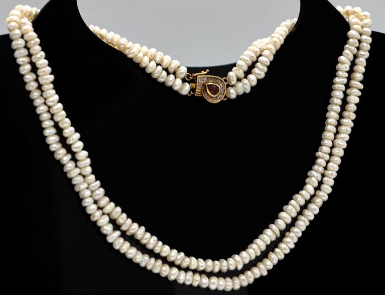 Elegance Necklace Ruby & Pearl