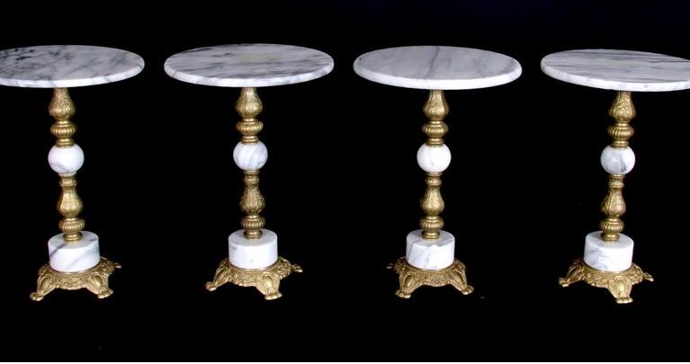 Four Italian Marble Side Tables