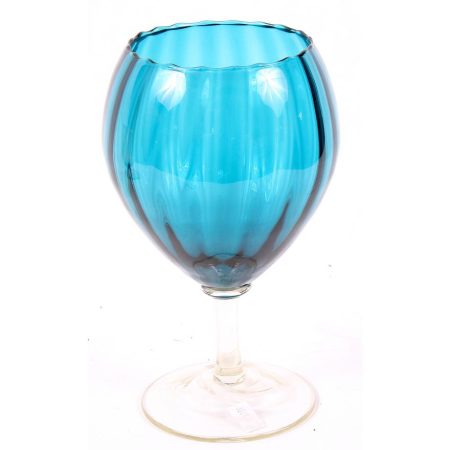 Mid-century Italian Teal Glass Vase