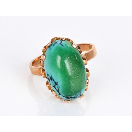 Rose Gold Turquoise Crown Ring