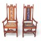 Oak High-Back Armchairs
