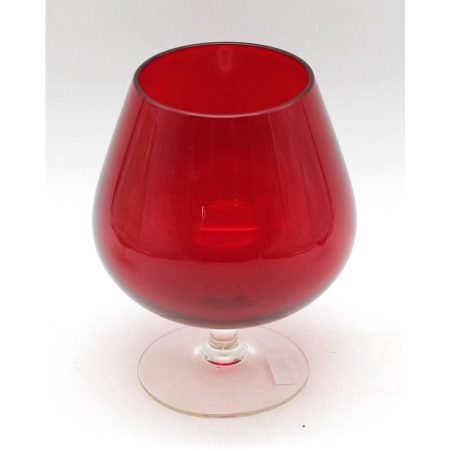 Red Glass Goblet Vase