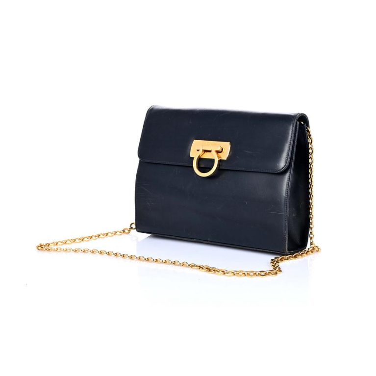 Salvatore Ferragamo 'Gancini' Vintage Leather Handbag