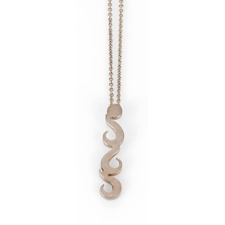 Silver Chain & Scroll Pendant