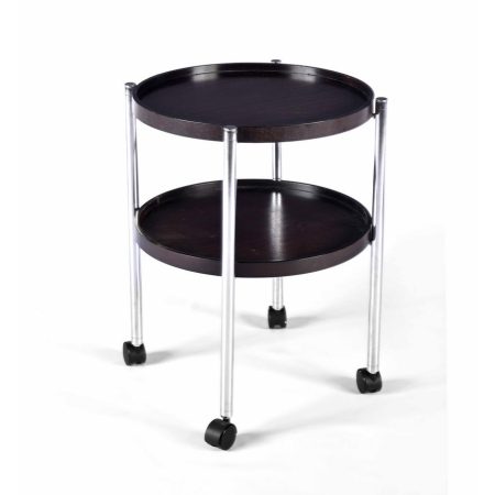 Chrome & Black Two-Tier Drinks Trolley