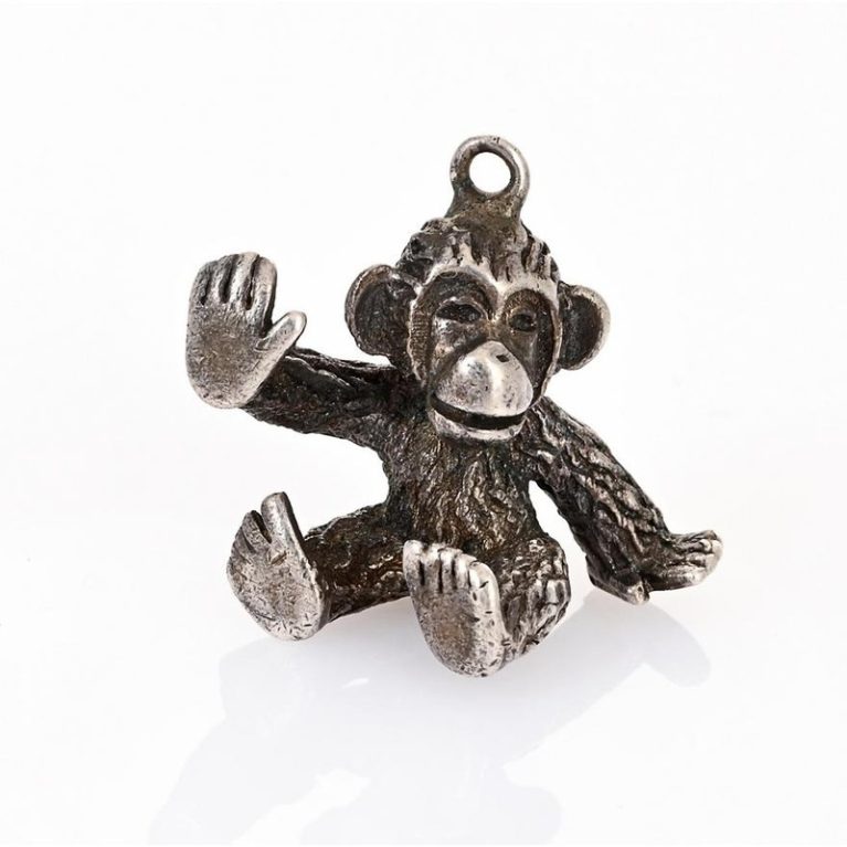 Sterling Silver Monkey Pendant