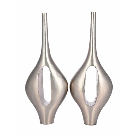 Abstract Brushed Metal Vases