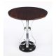 Circular Teak & Chrome Side Table