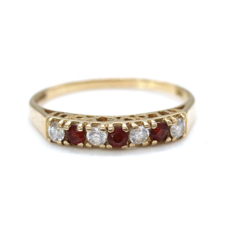 Vintage 9ct Yellow Gold Half Eternity Ring